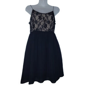 FOREVER 21 Women's Black Lace Bodice Spaghetti Strap Dress Size S BG 12